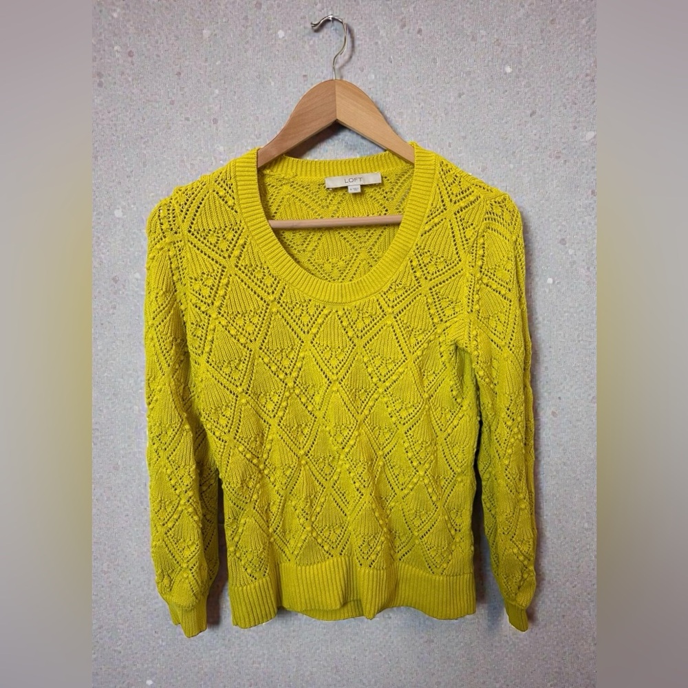 LOFT Yellow Knit Sweater
